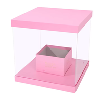 Boîte cadeau transparente carrée pour bouquet de fleurs, style coréen, boîte pour bouquet à la main