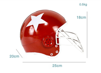 Casque de football américain à motifs étoilés, ornement de bureau en fer forgé fait main, décoration murale, artisanat métallique rétro créatif
