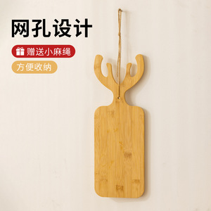 Juego de tablas de cortar de bambú con diseño de renos navideños, rectangulares, multifuncionales, para uso en la cocina. - Product Image 3