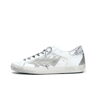 Baskets de marche rétro de luxe pour femme, en cuir véritable, à lacets, semelle intermédiaire légère en EVA, toutes saisons, bout blanc