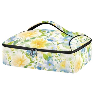 Bolsa Térmica Aislada Personalizada con Diseño de Flor de Hibisco Hawaiano para Entrega de Comida, Porta Pizza y Cazuelas - Product Image 1