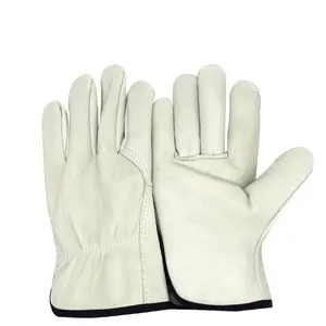 カスタマイズされたロゴ卸売シープスキンレザー冬用手袋ドライバー冬用手袋革溶接手袋