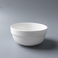 Bol de riz et de nouilles en céramique blanc pur de 4 à 8 pouces Design coréen classique pour la maison et l'hôtel Restaurant grand bol à soupe en porcelaine
