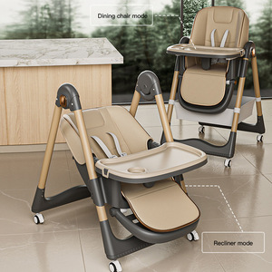Trona Plegable Ajustable para Niños de 6 Meses en Adelante, Multifuncional con Bandeja y Cesta de Almacenamiento, Estructura Piramidal Segura - Product Image 3