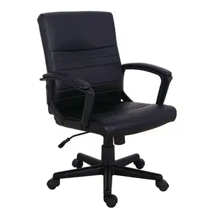 质量保证行政电脑皮革办公椅固定式商用皮革高脚椅