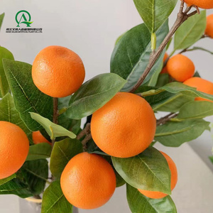 Branches de fruits oranges artificielles avec tige en plastique feuilles vertes Festival Restaurant modèle Vase maison fête Table bureau décor - Product Image 5