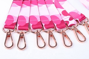 Tùy chỉnh mềm cho màu hồng mỏng vải ID ren chủ thẻ dây buộc cho phụ nữ Nhiệt Báo Chí nhuộm thăng hoa Polyester truyền nhiệt in - Product Image 5