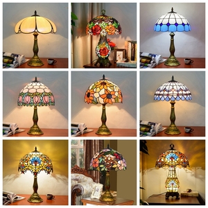 Lámparas Clásicas de 8, 12 y 16 Pulgadas, Componentes de Vidrio Emplomado, Lámpara de Mesa Antigua, Lámpara de Mesa de Lujo para Restaurante, Lectura, Hotel, Dormitorio - Product Image 5