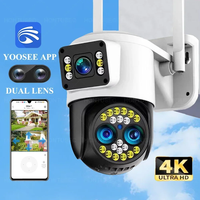 Cámara IP WiFi Yoosee 4K 8MP con Pantallas Dobles, Zoom 10X, Visión Nocturna en Color, Detección por IA, Audio Bidireccional, Cámara de Seguridad Inalámbrica