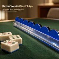 Support de Mahjong en Acrylique Transparent avec Poussoir Magnétique Style Américain, Bord Festonné, Durable, Accessoire de Table de Tournoi