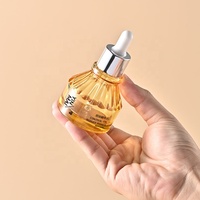 Botol Serum Kaca Unik 30ml dengan Pipet, Kemasan Kosmetik Biru Muda, Botol Pipet Minyak Esensial