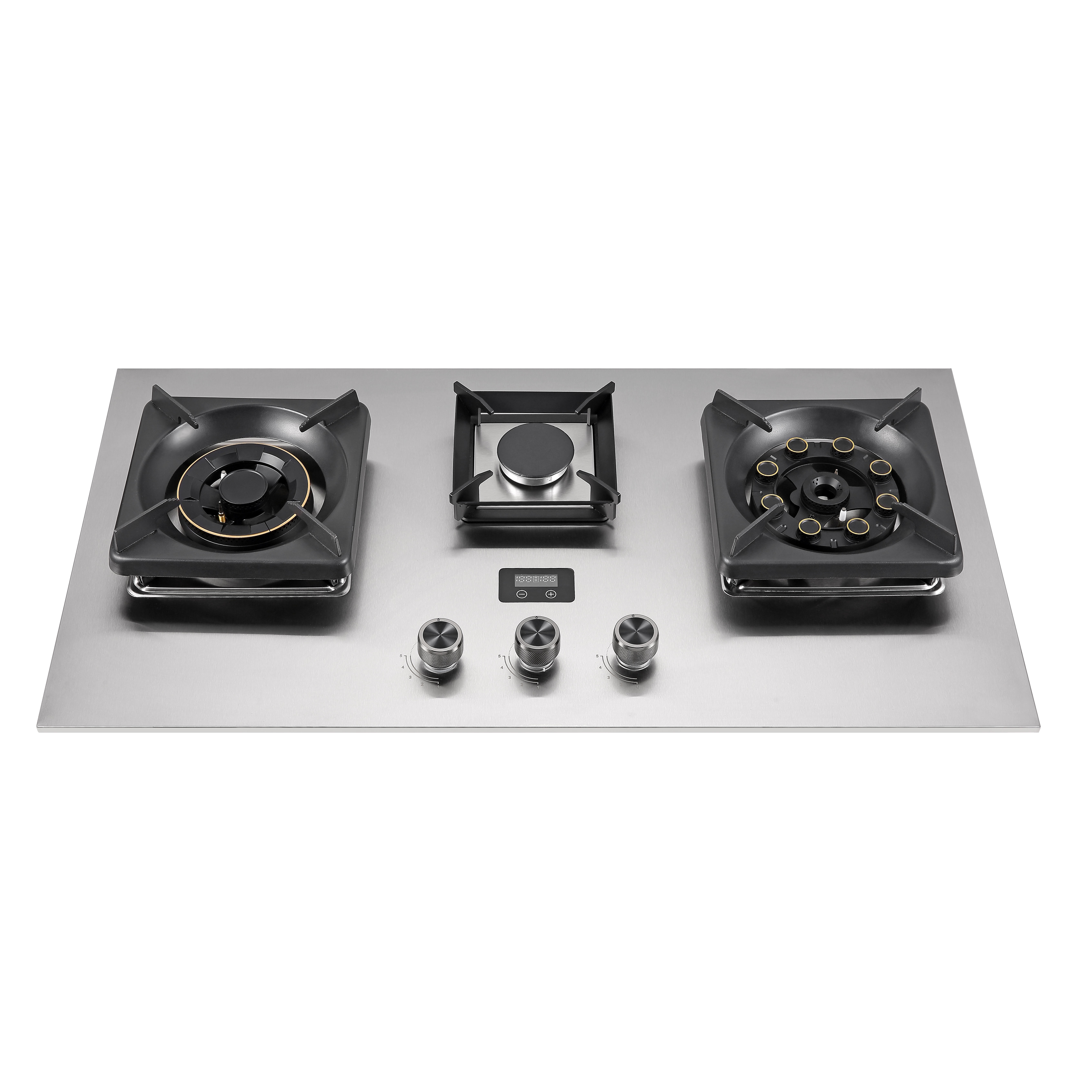 Three Burner Gas Stove Big Burner Stove with Glass Panel