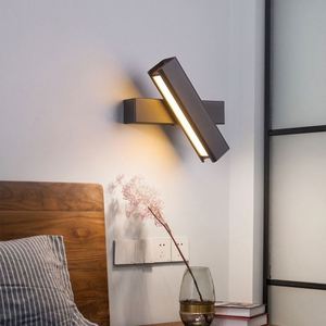 Elegante lámpara de pared LED negra, elegante diseño de madera de hierro, pantalla de Control táctil, Bombilla E26 para decoración contemporánea del hogar, uso de Hotel empotrado - Product Image 4