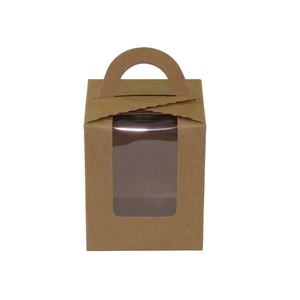 Caja de Regalo de Papel Kraft para Pastelería, con Logotipo Personalizado, para Empacar Dulces, Mini Pasteles y Galletas, con Ventana - Product Image 4