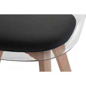 POLYCARBONATE WOOD <b>CHAIR</b> <b>HIGH</b> 81 BROAD 54 PROF 47 <b>BLACK</b> UPHOLSTERY - Product Image 5
