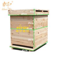 Deux couches Apis mellifera en bois langstroth feu ruche