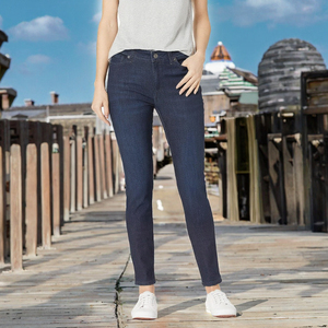 Pantalones casuales de verano con diseño de paneles, venta al por mayor, cintura alta, pierna recta, vaqueros de mezclilla de pierna ancha para mujer - Product Image 3