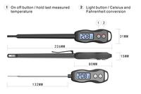 Thermomètre numérique de cuisine portable à lecture instantanée, étanche, style stylo magnétique, avec écran LCD rétroéclairé en plastique, OEM DOM - Meilleure vente