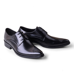 Business formal leather <b>shoes</b> - Men's genuine leather top-grain cowhide pointed-toe engraved <b>shoes</b> - Product Image 4