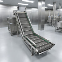 Convoyeur à bande inclinée en acier inoxydable pour la transformation alimentaire, machine de lavage et de transfert de légumes et de fruits
