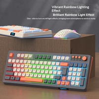 RAIKU K98 T98 Wired Gaming Keyboard and Mouse Set 98 Keys Tri Color Floating Keycaps Volume Knob for PC Gamer