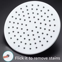 Pomme de douche à angle réglable de 23cm-Douche de pluie moderne en plastique ABS chromé mur rond fixe facile à installer pour salle de bain (Offre Spéciale)
