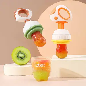 Chupeta de frutas para bebês, chupeta alimentadora de comida para bebês e crianças com ferramenta de silicone para comer frutas