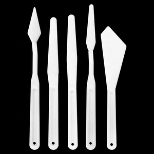 Bộ Dao Vẽ Bằng Nhựa Thiên Thần 5 Cái Dụng Cụ Trộn Sơn Nghệ Sĩ Màu Trắng - Product Image 4