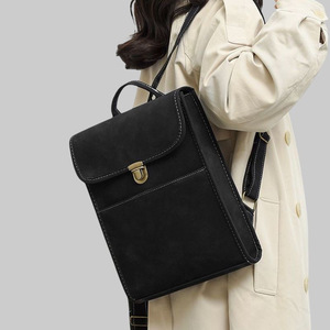 Unisex Luxury PU Waterproof <b>Laptop</b> <b>Backpack</b> USB Port Anti-Theft Feature Geometric Pattern Zipper Closure Arcuate Shoulder Strap - Product Image 2