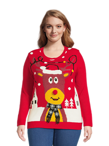 Custom Christmas Printed Pullover <strong>Top</strong> <strong>for</strong> <strong>Women</strong> Casual Plus Size Knit Sweater Fashionable Round-Neck Winter <strong>Xmas</strong> Sweater - Product Image 6