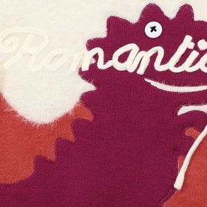 Maglione Pullover Casual da donna per ragazzi Design piccolo dinosauro Wave scontro a maglia in tinta unita - Product Image 5