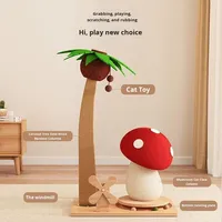 Griffoir écologique pour chat en sisal, support d'escalade en forme de champignon rouge, jouet vertical auto-entretenant anti-chute