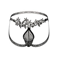 String brodé floral en dentelle pour homme, pochette avant en maille, ceinture fine en dentelle, lingerie en gros