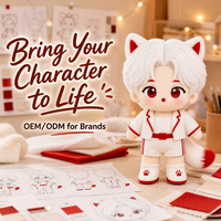 Poupées en peluche douces au design Kawaii, jouets personnalisés et en gros, jouets en peluche garçon renard style anime coréen