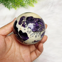 Sphère d'Opale Violette Naturelle, Boule de Cristal de Fluorite pour la Décoration de la Maison, Cadeau pour Amis et Cadeau de Fête