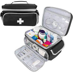 Trousse de premiers secours portable, petite trousse à médicaments vide, organiseur de fournitures médicales pour les voyages, la maison, le bureau, la randonnée, le quotidien - Product Image 1