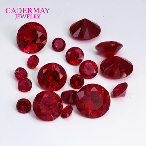 Cadermay Jewelry Synthetic Ruby Round Loose Stone Pigeon Blood Red For Jewelry Making - Product Image 2