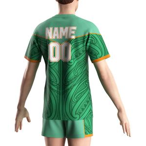 Camiseta Deportiva Sublimada al por Mayor, de Secado Rápido, con Cuello en V, para Hombre, Camiseta Deportiva con Rayas, Camiseta de Rugby, Algodón y Poliéster - Product Image 6