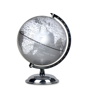 घरेलू सजावट क्रिस्टल ग्लोब के लिए काले और चांदी में सजावटी दुनिया के नक्शे - Product Image 6