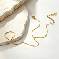 Bracelet de doigt minimaliste en acier inoxydable plaqué or 18 carats PVD, hypoallergénique, étanche, style esclave