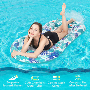 Adult <b>Inflatable</b> Float Raft 182cm Flower Pattern PVC <b>Pool</b> Lounge <b>Chair</b> Floating Mat For Swimming Relaxation - Product Image 4