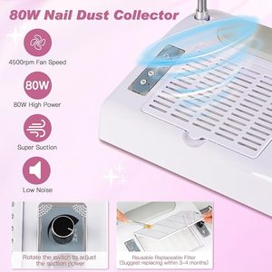 Collecteur de poussière pour ongles Biutee 5-en-1, perceuse 30000 tr/min et lampe UV LED - Product Image 3