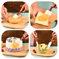 Ensemble de spatules en silicone pour gâteaux avec manche en PP, résistant à la chaleur, écologique, passe au lave-vaisselle, outil de pâtisserie et de cuisine