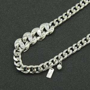 Double <b>Cuban</b> <b>Chain</b> Bead <b>Chain</b> Decorative Necklace Accessory Pendant, Personalized Babes Stacked Collarbone <b>Chain</b> Tanjing - Product Image 2