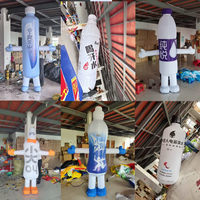 Promotions : Modèle publicitaire gonflable de bouteille de bière, figurine 'Wave Man' danseur volant, en forme de canette de bière