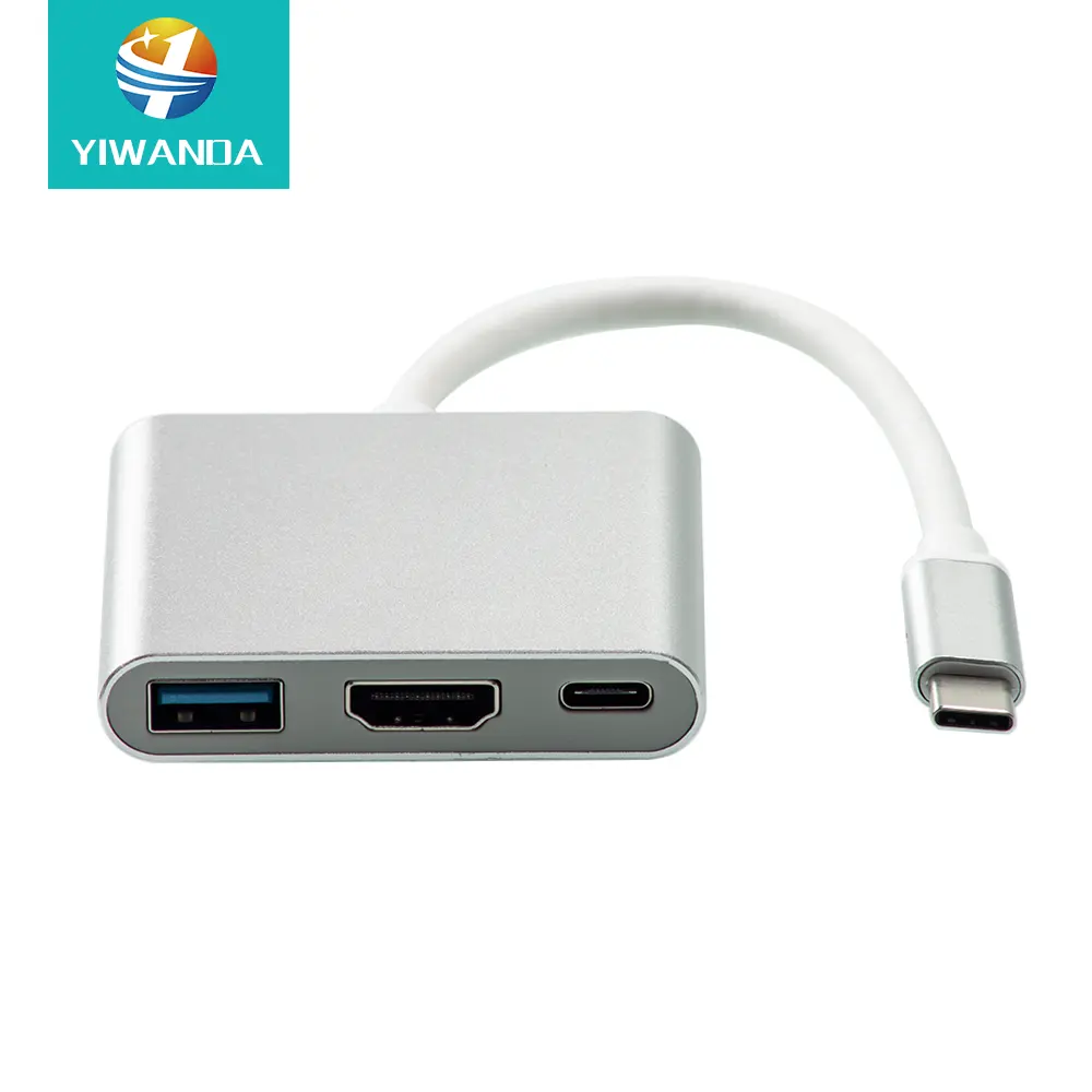 Spot wholesale USB-C Hub 4K HDMI 3.1 USB Type C Data Hub Multiport Adapter To HDTV Monitor USB C Adapter Hub 3-In-1