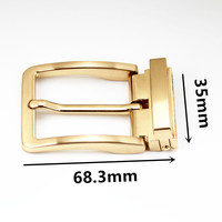 Boucle de ceinture en alliage de zinc personnalisée pour homme, réversible, avec logo, dorée, moulée sous pression, 35 mm, boucle à ardillon