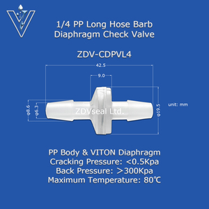 Zdvseal Kinh Tế 3/16 hoành van <span class=keywords><strong>1</strong></span>/8 inch pvdf Ozone Mini kiểm tra van 0.5kpa áp lực 6.3 mét Mini Van - Product Image 6