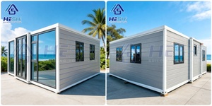 Maison conteneur préfabriquée extensible robuste avec structure de 5 mm, 30 pieds, 40 pieds, 2, 3 ou 4 chambres, mini-maison mobile empilable clé en main, villa modulaire - Product Image 2