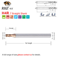 Fraise à bout en carbure à 4 cannelures RH Coating 0,2 µm 6-12 mm 35 hélices tige droite rayon d'angle Stock OEM ODM Marque RHZ-NT 1 an